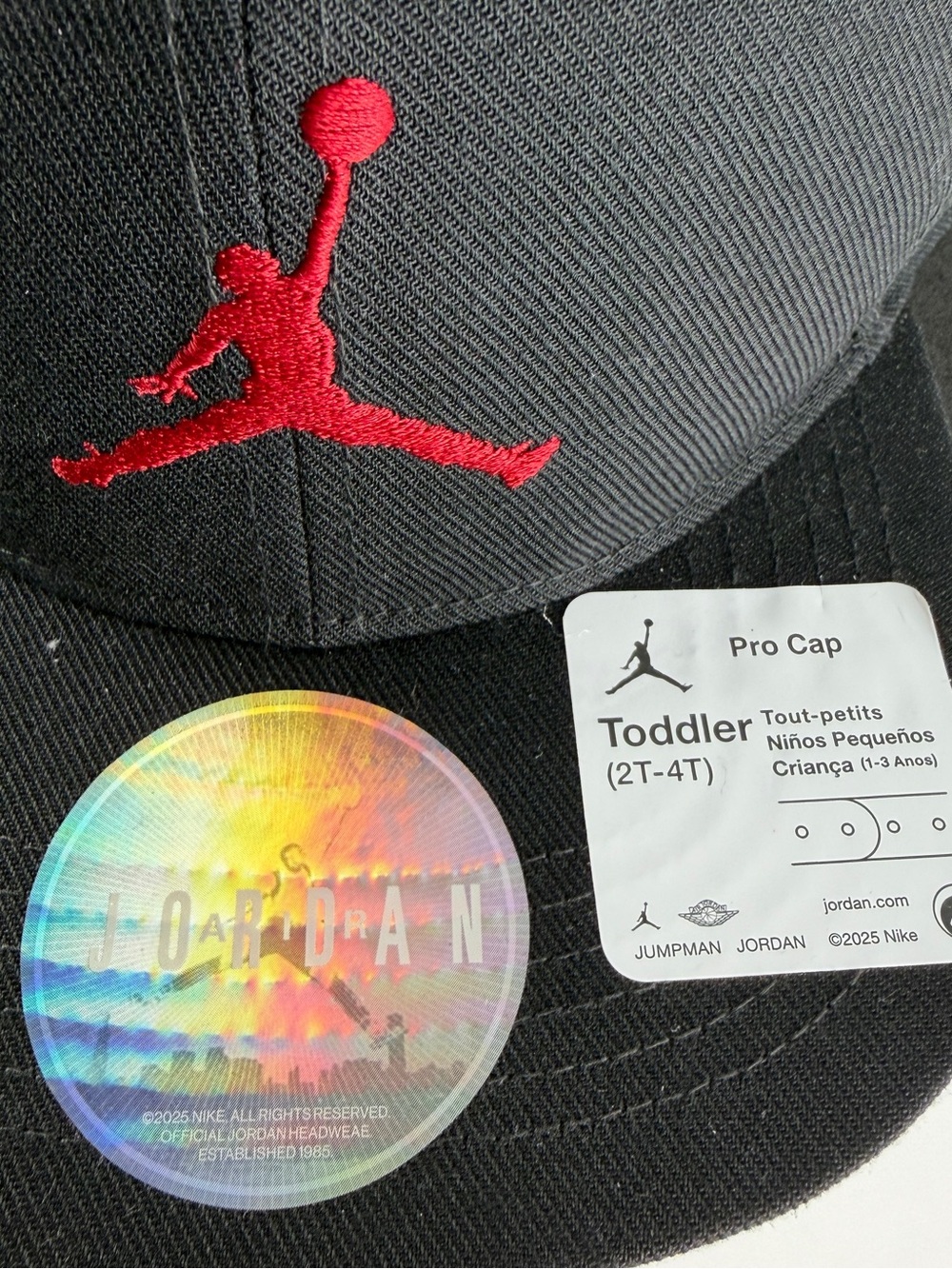 Jordan Jumpman Pro Cap Toddler 2T-4T Black Red Snapback Hat New With Tags
